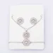 Charm Initial Necklace + Stud Earrings Bracelet Sets Jewelry Copper Zircon White Color A-z 26 Letters Alphabet_ipsvogv.com