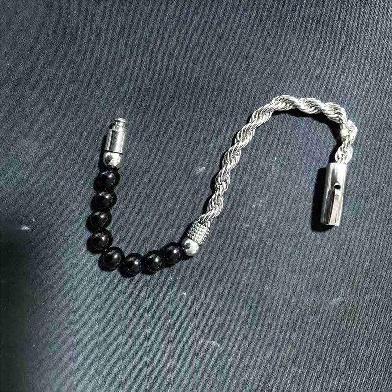 Men's Tiger Eye Stone Stainless Twist Chain Dual Color Combination Non-Fading Personality Titanium Steel Bracelet_ipsvogv.com