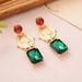 Medieval Vintage Earrings Western Retro Multi Color Crystal Earrings Gold Coin Portrait Niche High End Earrings_ipsvogv.com