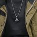 Nordic Viking triangle knot double headed snake titanium steel necklace cold neutral style eternal knot stainless steel pendant pendant_ipsvogv.com