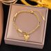 Tassel Instagram Style Connection Jewelry Titanium Steel Gold Love Bracelet Necklace Set_ipsvogv.com