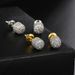 Unisex new hip hop zircon earrings for men, geometric full diamond gold plated screw buckle earrings, personalized trendy earrings_ipsvogv.com
