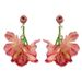 Unisex Burning Rose Flower Tassel Earrings Super Fairy Retro Atmosphere Simulated Petal Earrings Unique And Exaggerated Earrings_ipsvogv.com