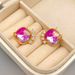 New Ins exquisite and compact inlaid gradient glass earrings with personalized Western style ear accessories_ipsvogv.com