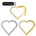 G23 Titanium Nose Ring PVD Layer Daith Heart Earring Hoop Helix Rings Hinged Segment Cartilage Tragus Hoop with Clear CZ_ipsvogv.com