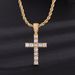 Hip Hop Cross Pendant Micro Set Zircon Necklace Trendy Men's Jewelry Bling_ipsvogv.com