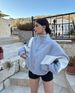 Women's Clothing Autumn and Winter Hot Style Loose Casual Versatile Top Long Sleeve Color Block Stand Collar Jacket for Women_ipsvogv.com
