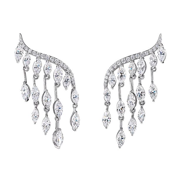 Women's Jewelry Fashion Angel Wings Earrings Light Luxury High End Design Diamond Tassel Earrings Fashionable Water Drop Earrings_ipsvogv.com