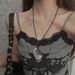 Titanium Steel Non Fading Black Rope Comb Necklace Women's Sweet Cool Sweater Chain New Popular Niche Design Necklace Accessories_ipsvogv.com