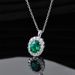 S925 silver cultivated emerald pendant female retro pendant necklace_ipsvogv.com