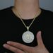 Men's Punk Style Hip Hop Prayer Hands Pendant Necklace With Rhinestones, Letter Charm, 60cm Gold Chain Hands Folded Together, Praying Letter Pendant_ipsvogv.com