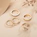 New Combination Fashion Gold Dot Diamond Leaf Chain 5-piece Set Ring_ipsvogv.com