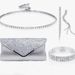 Fashion all match suit evening bag diamond studded elastic bracelet niche diamond necklace earrings four pieces_ipsvogv.com