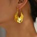 Women’s Jewelry Set Fashion Exaggerated Temperament Style Metal Earrings Simple And Versatile Pleated Gold Leaf Design Earrings Ins Earrings_ipsvogv.com
