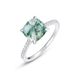 Unique Natural Water Grass Agate Ring S925 Silver Green Moss Personality Finger Ring Light Luxury Atmosphere_ipsvogv.com