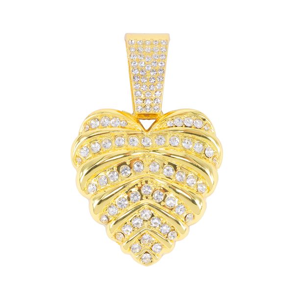 Unisex Personality Trend New Style Heart Shaped Full Diamond Pendant Fashion Street Hip Hop Cuban Necklace_ipsvogv.com