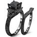 Sanjie Ins Zircon Couple Fashion Women's Gold Black Set Pair Ring Jewelry_ipsvogv.com