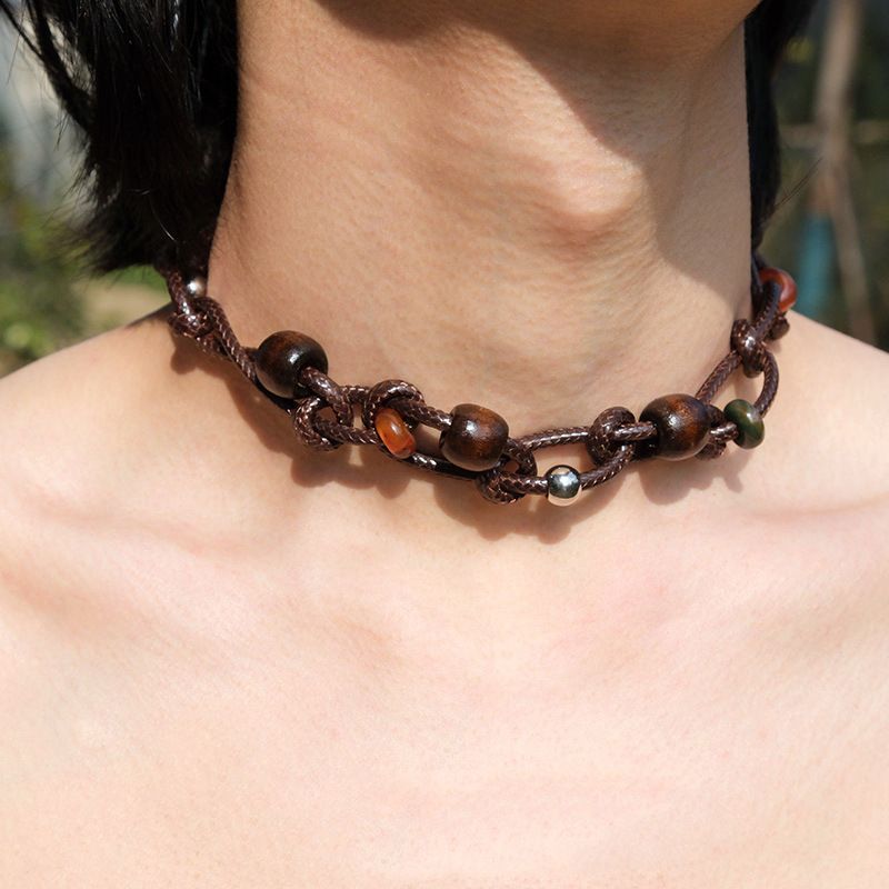 Exaggerated Large Thick Metal Decorative Necklace For Women's Trendy INS Short Collarbone With Sparkling Diamond_ipsvogv.com
