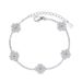 XDY Pure Silver Women's Light Luxury Versatile Style Chain With Five Flowers And Four Leaves Grass Micro Inlaid Mosonite_ipsvogv.com