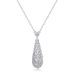 new Water Drop Simple Necklace S925 Silver Hollow Full Inlaid White Zirconium Clavicle Chain Fashion Light Luxury Noble_ipsvogv.com