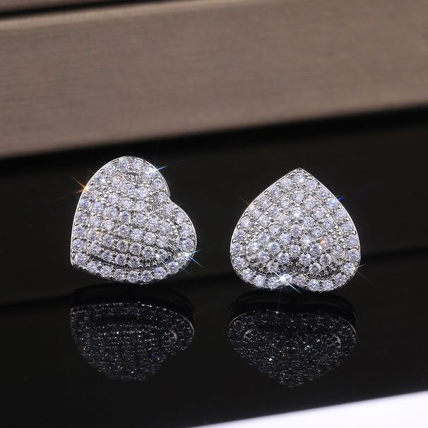 Cao Shi's New Fashion OL Micro Inlaid Zircon Love Women's Earrings Wedding Anniversary Gift_ipsvogv.com