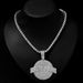 Alloy Full Diamond Pendant RTMUDIAL Hip Hop Style Cuban Round Brand Men's Necklace_ipsvogv.com