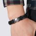 Handwoven Football Leather Bracelet - Black Sports Fan Wristband For Men_ipsvogv.com