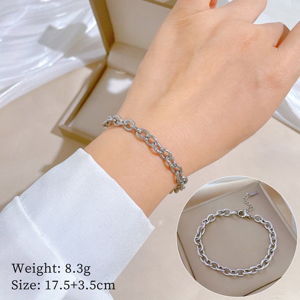 【 Full body titanium steel 】 Dongdaemun's personality is extremely simple, with vintage chain bracelet and a female_ipsvogv.com