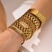 Stainless Steel Vacuum Plating Fashion Curved Brand Watch Strap Bracelet Female Gold Bracelets_ipsvogv.com