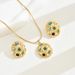 Geometric luxury style women's necklace earring with electroplated earrings, versatile jewelry set_ipsvogv.com