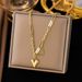 Tassel Instagram Style Connection Jewelry Titanium Steel Gold Love Bracelet Necklace Set_ipsvogv.com