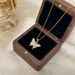 New Diamond Inlaid Butterfly Necklace Korean Version Ins Sweet Collarbone Chain Zircon Color Not Fading Versatile Niche_ipsvogv.com