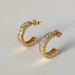 Spot Fashionable Niche Ins18k Gold Plated Titanium Steel Emerald Zircon Crescent Earrings_ipsvogv.com