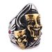 European and American retro punk titanium steel ghost face clown smile skull ring Double Ghost domineering ring men's jewelry_ipsvogv.com