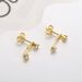 Brass Real Gold Electroplating Hot Sales Fashion Earrings For Women Teardrop Shaped Circle Inlaid Zircon Earrings Set_ipsvogv.com
