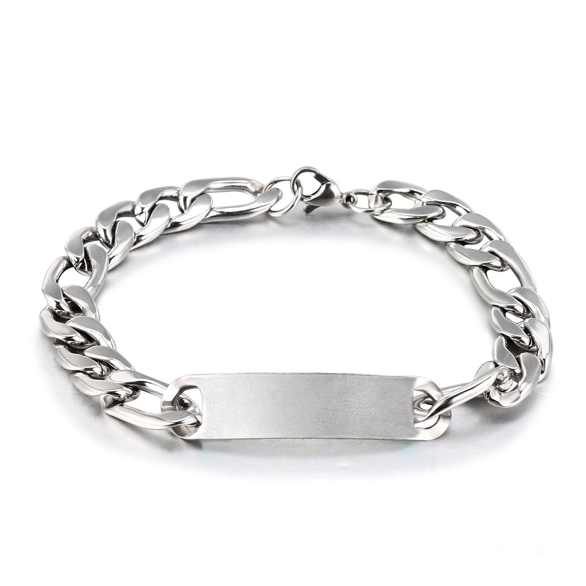 Exquisite Hip-Hop Men's Stainless Steel Simple Style Smooth Curved Tag Personalized Women's Bracelet_ipsvogv.com