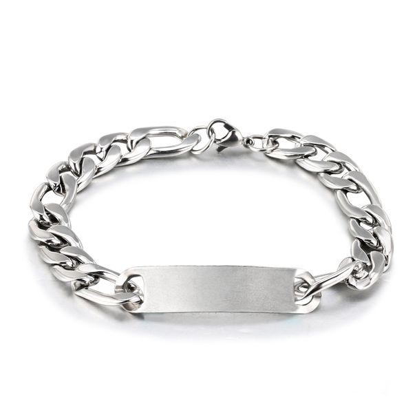 Exquisite Hip-Hop Men's Stainless Steel Simple Style Smooth Curved Tag Personalized Women's Bracelet_ipsvogv.com