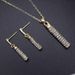 Fashion Women's Rhinestone Full Diamond Cylindrical Necklace Earring Set Jewelry_ipsvogv.com