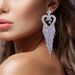 Explosions Tassel Peach Heart Full Diamond Earrings Bohemian Long Women's Earrings earring_ipsvogv.com