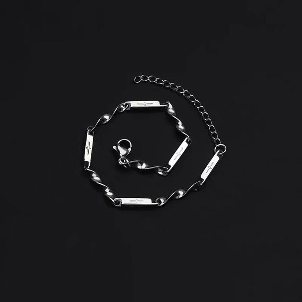 Mobiles Bamboo Bracelet For Boys And Girls, Simple And High Grade Titanium Steel Non Fading Chain, Versatile Fashion Hand Accessories For Couples_ipsvogv.com