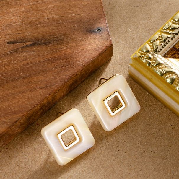 Internet Celebrity Live Streaming Fashion, Simple Geometric Resin Earrings, Feminine Temperament, Versatile And High-end_ipsvogv.com