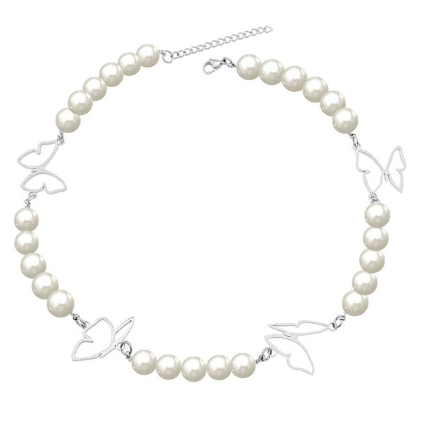 Pearl Butterfly Necklace Women's Trend Temperament Design Full Of Ins Cold Style Clavicle Chain_ipsvogv.com
