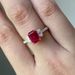 Sanjieins Internet Celebrity New Gold Plated With Square Red Women's Ring Fashion Accessories_ipsvogv.com