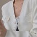 S Pure Series Italian Brushed Sparkling Bead Necklace Silver White Collarbone Chain For Women 7256_ipsvogv.com