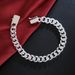 Fashion 10MM Square Buckle Cuban Bracelet Personality Men's Side Chain_ipsvogv.com