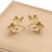 Stainless Steel Gold Vacuum Electroplating Two Trifolium Flower Pearl Holder DIY Earring Jewelry Making Earrings_ipsvogv.com