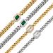 Unisex Jewelry Fashion Rectangular Colored Zirconium Bracelet White Emerald Men And Women Same Style Couple Jewelry_ipsvogv.com