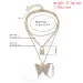 Iced Out Chains Butterfly Necklaces Gold Women Link Tennis Chain Bling Crystal Rhinestone Animal Lock Pendant Fashion_ipsvogv.com