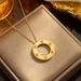 New card titanium steel talisman cake necklace full of diamonds, lucky roulette pendant, clavicle chain, internet celebrity popular choice necklace_ipsvogv.com