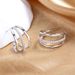 Cao Shi's New Fashionable And Advanced C-shaped Ring For Women's Personality Multi Layered Three Thread With Red Mesh_ipsvogv.com